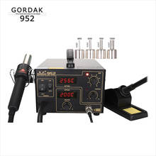 Gordak 952 2 en 1 estación de desoldar digital displayer pistola de aire caliente con SMD Estación de soldadura eléctrica bomba de aire de hierro 2024 - compra barato