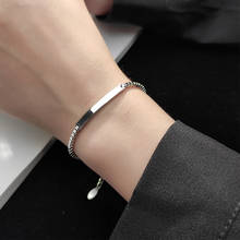 Trustdavis pulseira de corrente feminina em prata esterlina 925, caixa de peças curvas com arco e bracelete de corrente, joias para festa de casamento s925 da117 3 2024 - compre barato