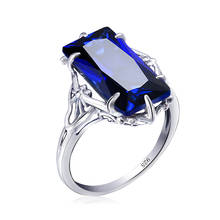 Женское кольцо ручной работы из серебра 100% пробы с сапфировым камнем 2024 - купить недорого