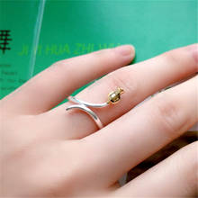 Женское кольцо с цветком розы ANENJERY, регулируемое кольцо из стерлингового серебра 925 пробы, ювелирное изделие S-R532 2024 - купить недорого