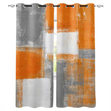 Oil Painting Abstract Geometric Orange Curtains For Living Room Bedroom Window Treatment Blinds Drapes Modern Kitchen Curtains 2024 - buy cheap