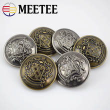 Meetee-Botón de Metal de plata antigua para chaqueta, traje de camisa, mango, botones para artesanía, accesorios de costura, B3-13, 12-30mm, 10 Uds. 2024 - compra barato