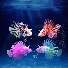 Pequeno aquário artificial luminoso estampa de leão peixe tanque de peixes falso silicone peixe flutuante que brilha no escuro ornamento decoração de casa 2024 - compre barato