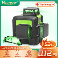 Huepar-laser verde autonivelador com 12 linhas 3d, nivelador de linha horizontal e vertical, rotação de 360 graus 2024 - compre barato