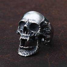Мужское кольцо с черепом вампира, готическое кольцо из нержавеющей стали в виде большого тяжелого металла, байкерское кольцо с черепом, модные готические кольца для мужчин 2024 - купить недорого