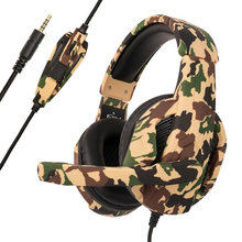 Chonchow-fone de ouvido com fio camuflado, para jogos com microfone, som estéreo, grave, para pc gamer, laptop, telefone, ps4 2024 - compre barato