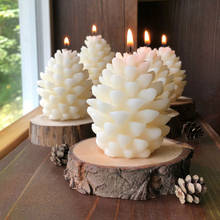 2021 3D Christmas Pine Cone Silicone Candle Mold DIY Handmade Aromatherapy Candles Beeswax Pinecone Candle Making Mould 2024 - купить недорого