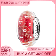 ATHENAIE 925 Sterling Silver Murano Glass Bead Red Bubble Gold Sands Charms Beads for Bracelet DIY Women Jewerly for Valentine 2024 - buy cheap