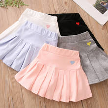 Летняя плиссированная юбка для девочек, детская хлопковая одежда для школы, танцевальная тренировочная юбка для любимых девочек с шортами 2024 - купить недорого