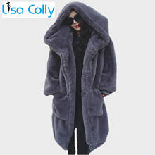 Women Winter Overcoat Faux Fur Coat Thick Long Parka Warm Long Sleeves Fur Jacket Coat With Hooded Loose Oversized Coat Outwear 2024 - buy cheap