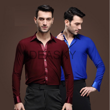 male boys mens latin dance shirt competition ballroom dance shirt dancewear costumes men Salsa Tango Samba shirts dance wear 2024 - buy cheap