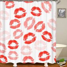 Modern Love Red Heart Shower Curtains Waterproof Bathroom Curtains 3d Print Large 240X180 Decoration With Hooks Shower Curtain 2024 - buy cheap