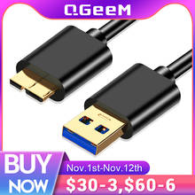 Кабель QGEEM 1,5 м USB 3,0 Type A-Micro B для внешнего жесткого диска HDD Samsung S5 Note3 USB HDD кабель для передачи данных 2024 - купить недорого