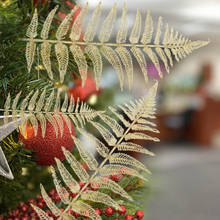 Purpurina Artificial de Navidad, hojas huecas, ramas de árbol de Navidad, corona de árbol colgante, adorno para álbum de recortes DIY 2024 - compra barato