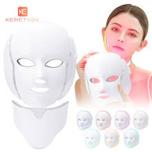 Máscara de fotones LED para terapia de belleza Facial, 7 colores, cuidado de la piel, rejuvenecimiento, eliminación de arrugas, acné, cara, cuello, instrumento de Spa de belleza 2024 - compra barato