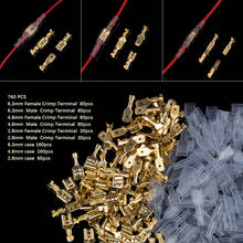 760PCS 2.8/4.8/6.3mm Female&Male Spade Connectors Set Crimp Terminals with Insulating Sleeves For 0.5mm2-1.5mm2 2024 - buy cheap