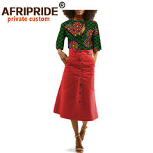 African 2 Piece Set for Women Crop Top and Midi Skirts Set Print Shirts Ankara Outfits Formal Lady Wear Pure Cotton A1826003 2024 - buy cheap