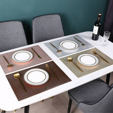 2019 New Gold Placemats Anti-skid Hollow Rectangular Japanese Kitchen Dining Table Mats Pvc Tableware Pad Bowl Drink Coasters 2024 - buy cheap