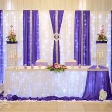 Fondo de boda blanco de 10 pies x 20 pies con bastoncillos morados, cortina de escenario, decoración de boda, incluye iluminación led 2024 - compra barato