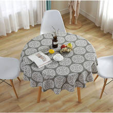 Toalha de mesa redonda de algodão, tecido simples de flores, capa de mesa para casamento, mesa de jantar e café 2020 2024 - compre barato