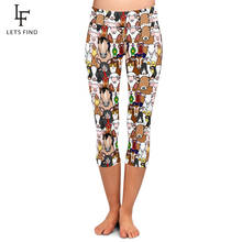 LETSFIND High Elastic Women Capri Leggings Seamless Cartoon Farm Animals Print High Waist  Casual Mid-Calf Pants 2024 - buy cheap