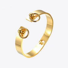 Enfashion bracelete circular noeud, bracelete cor ouro rosado para mulheres 2024 - compre barato