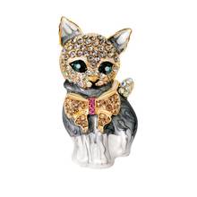 CINDY XIANG Enamel Cat Brooches for Women Fashion Rhinestone Elegant Kitty Animal Pin High Quality New 2018 Gift 2024 - buy cheap