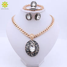 Luxury Dubai Jewelry Sets Clear Crystal Necklace Ring Earrings Bracelet for Women Bridal Jewelry Set Accessories Gifts 2024 - buy cheap