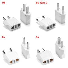 Adaptador de viaje de 250V, 6A, 2 pines, enchufe europeo, americano y  estadounidense, convertidor de toma de corriente eléctrica, 1 unidad