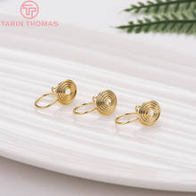 (2541)6PCS 14x8MM 24K Gold Color Plated Round Earrings Clip High Quality DIY Jewelry Making Findings 2024 - buy cheap