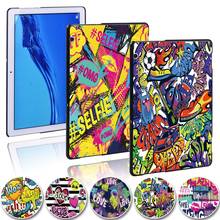 For Huawei MediaPad M5 10.8/M5 Lite 8 Slim Tablet Case for MediaPad T5 10/T3 9.6/T3 8.0 - Graffiti Art Hard Shell Back Case +pen 2024 - buy cheap