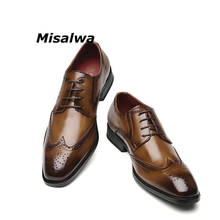 Броги Misalwa 2021 мужские из натуральной кожи ручной работы Формальные туфли черные бордовые стильные туфли для мужчин Прямая поставка 2024 - купить недорого