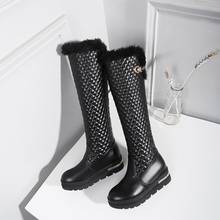 Botas de lana con hebilla de metal para mujer, zapatos de talla grande 9, 10, 11 y 12, Invierno 2024 - compra barato