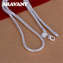 925 Silver 4MM Snake Chains Necklaces For Men Women Fashion Jewelry 2024 - buy cheap