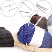 Agulha de suéter anular de aço inoxidável, agulhas de tricô diy, de mão, cachecol, ferramentas, acessórios de costura de crochê de 43/80cm 2024 - compre barato