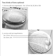 Magnifying Glass 3X 5X 8X 10X Desktop Magnifier Replace Lens 127mm Big Convex Lens Optical Glass Blue or White Replaceable 2024 - buy cheap