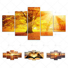 Modern Canvas Painting 5 Pcs Sunset Landscape Wall Art Autumn Scenery for Living Roon HD Print Modular Natral Picture Home Decor 2024 - buy cheap