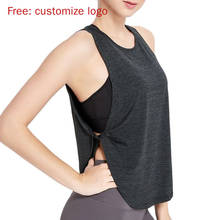 # Customize Logo # Women Sleeveless Yoga Shirt Summer Loose Sports Top Fitness Gym Workout Running Clothes Breathable 2024 - buy cheap