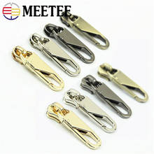 Meetee 5pcs 5# Zipper Slider for Nylon Metal Zips Snap Clasp Pendant Zips Heads Zipper Puller DIY Repair Parts Bag Accessory 2024 - buy cheap