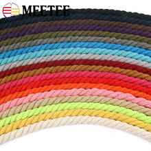 10Meters 100% Cotton 10mm 3 Shares Twisted Cotton Cords Woven Cotton Rope String DIY Bag Drawstring Belt Strap Decor Accessories 2024 - buy cheap