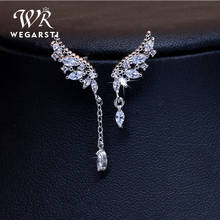 WEGARSTI Angel Wing Stud Earrings Fashion Silver Jewelry For Woman AAA Zircon Female Earrings Party Jewelry Wholesale 2024 - buy cheap