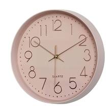 Креативные настенные часы розового цвета, современные бесшумные настенные часы для спальни, гостиной, домашний декор, кухонные часы, часы, подарок FZ909 2024 - купить недорого