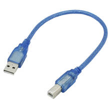 Cable adaptador USB 2,0 tipo A macho A B macho (AM A BM), convertidor, Cable de datos corto para impresora azul, 30cm 2024 - compra barato