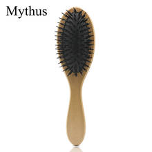 Antistatic Boar Bristle Wooden Hair Brush Natural Detangle Paddle Brush For Hair Care Classic Hair Massage Brush In Oval Design 2024 - buy cheap