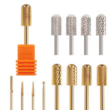 RIKONKA Golden Carbide Nail Drill Bits Manicure Machine Accessory Ceramic Milling Cutters For Manicure Electric Drill Nail Files 2024 - buy cheap