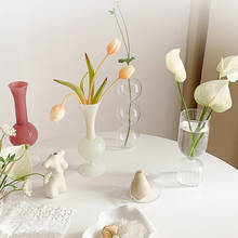 Стеклянная ваза для цветов в стиле INS, вазы для сухих цветов в горшке, гидропонная Террариум, композиция, держатель для растений, контейнер, Декор 2024 - купить недорого