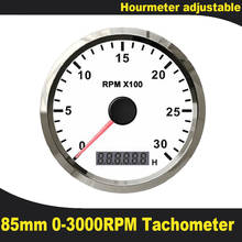 New 3 3/8" Tachometer Gauge 3K/4K/8K/12KRPM with LED Digital Hourmeter Adjustable Motor Car Boat 12V/24V Red or Yellow Backlight 2024 - buy cheap