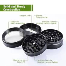 4-layer Tobacco Grinder Manual Aluminum Herbal Herb Mill Spice Crusher Smoke Grinder Crusher Hand Crank Muller Smoking Accessory 2024 - buy cheap