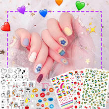 3D Nail Art Sticker Newest Kawaii Strawberry Rainbow M Nail Decals Adhesive Sticker for Design Manicure Letter Decorations DIY 2024 - buy cheap