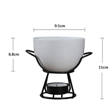 Ceramic Fondue Set Cheese Knife Warmer Chocolate Pot On a Metal Stand Chocolate Fondue Utility For Home Cooking tools 2024 - buy cheap